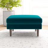 Fordham Light Grey Linen Square Upholstered Ottoman from Midinmod - Luna Furniture