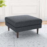 Fordham Light Grey Linen Square Upholstered Ottoman from Midinmod - Luna Furniture