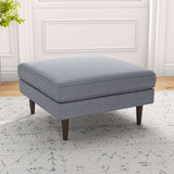 Fordham Light Grey Linen Square Upholstered Ottoman from Midinmod - Luna Furniture