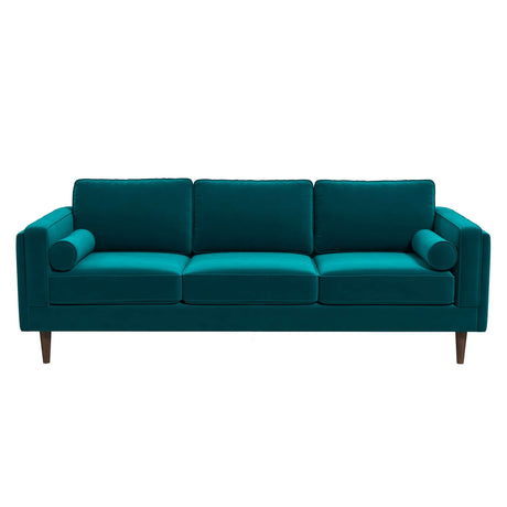 Amber Mid Century Modern Teal Luxury Modern Velvet Sofa - AFC01188 - Luna Furniture