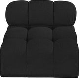 Ames Boucle Fabric Living Room Chair Black - 611Black-Armless - Luna Furniture