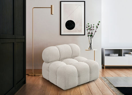 Ames Boucle Fabric Living Room Chair Cream - 611Cream-Armless - Luna Furniture