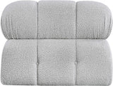 Ames Boucle Fabric Living Room Chair Grey - 611Grey-Armless - Luna Furniture