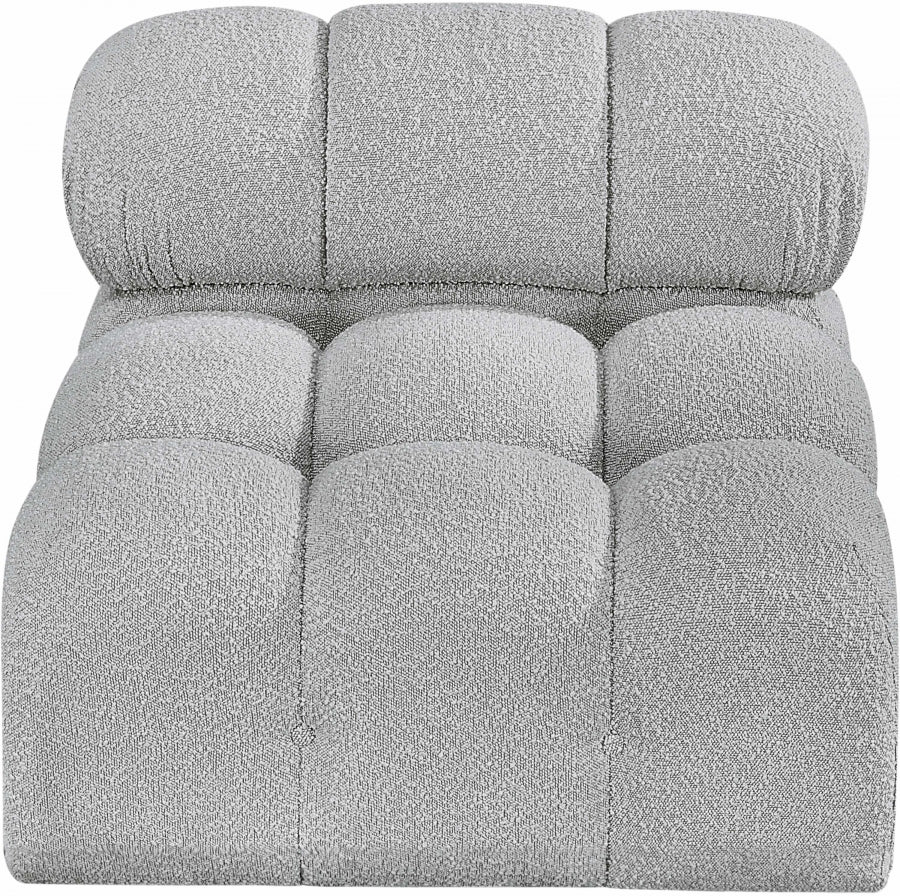 Ames Boucle Fabric Living Room Chair Grey - 611Grey-Armless - Luna Furniture