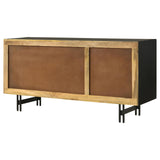 Aminah 3-door Wooden Accent Cabinet Natural and Black - 950383 - Luna Furniture