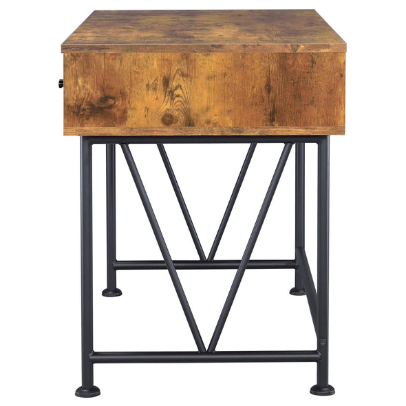 Analiese 2-piece 3-drawer Writing Desk Set Antique Nutmeg and Black - 801541-S2 - Luna Furniture
