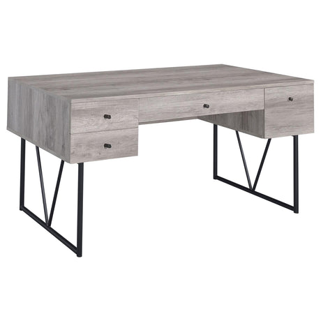 Analiese Gray Driftwood 4-Drawer Writing Desk from Coaster - Luna Furniture