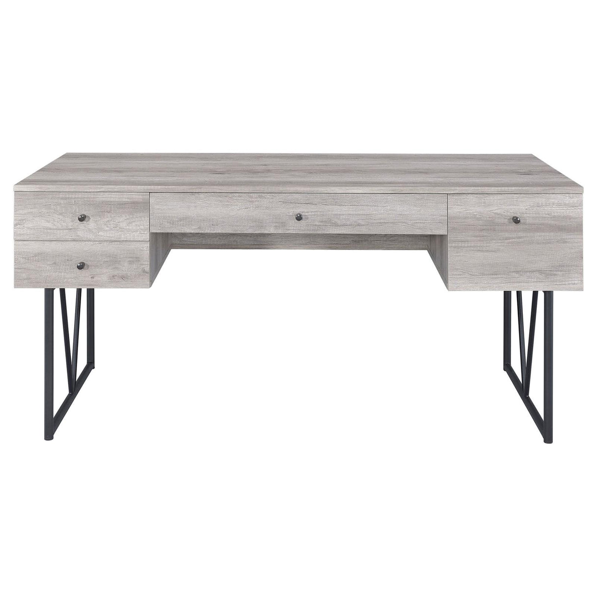 Analiese Gray Driftwood 4-Drawer Writing Desk from Coaster - Luna Furniture