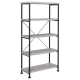 Analiese Gray Driftwood 4-Shelf Bookcase from Coaster - Luna Furniture