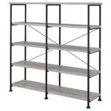 Analiese Gray Driftwood 4-Shelf Open Bookcase from Coaster - Luna Furniture