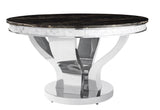 Anchorage Chrome and Black Round Dining Table from Coaster - Luna Furniture