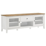 Angela Brown and White 2-Door Wooden 67" TV Stand from Coaster - Luna Furniture