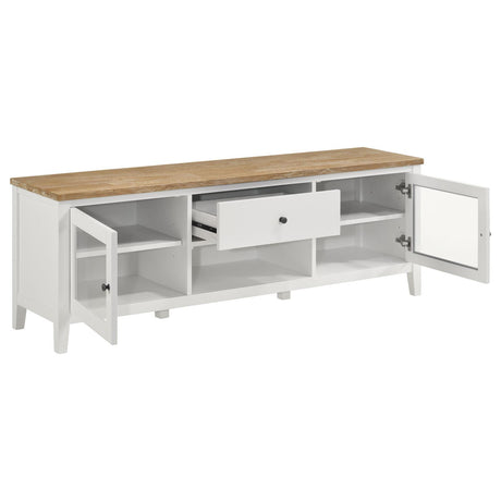 Angela Brown and White 2-Door Wooden 67" TV Stand from Coaster - Luna Furniture