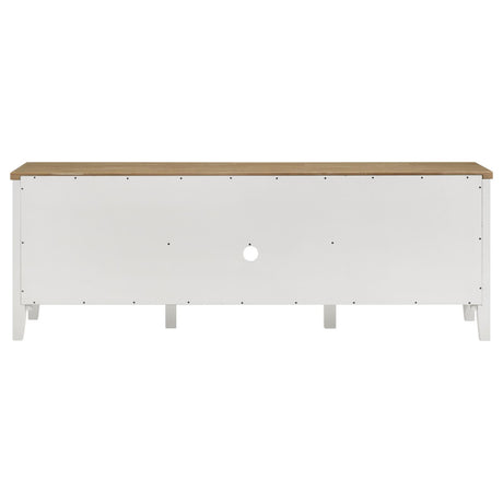Angela Brown and White 2-Door Wooden 67" TV Stand from Coaster - Luna Furniture