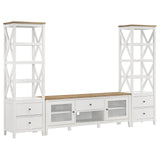 Angela 3-piece Entertainment Center With 67" TV Stand Brown and White - 708253-SET - Luna Furniture