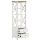 Angela Brown and White 4-Shelf Wooden Media Tower with Drawers from Coaster - Luna Furniture