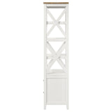 Angela Brown and White 4-Shelf Wooden Media Tower with Drawers from Coaster - Luna Furniture