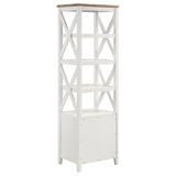 Angela Brown and White 4-Shelf Wooden Media Tower with Drawers from Coaster - Luna Furniture