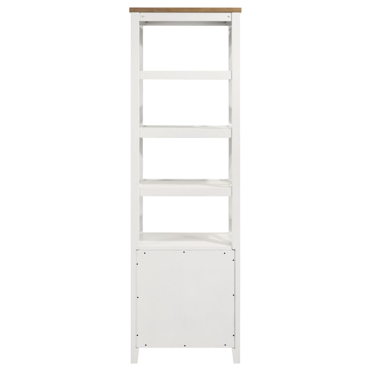 Angela Brown and White 4-Shelf Wooden Media Tower with Drawers from Coaster - Luna Furniture