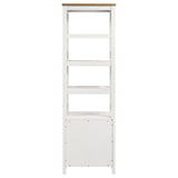 Angela Brown and White 4-Shelf Wooden Media Tower with Drawers from Coaster - Luna Furniture
