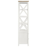 Angela Brown and White 4-Shelf Wooden Media Tower with Drawers from Coaster - Luna Furniture