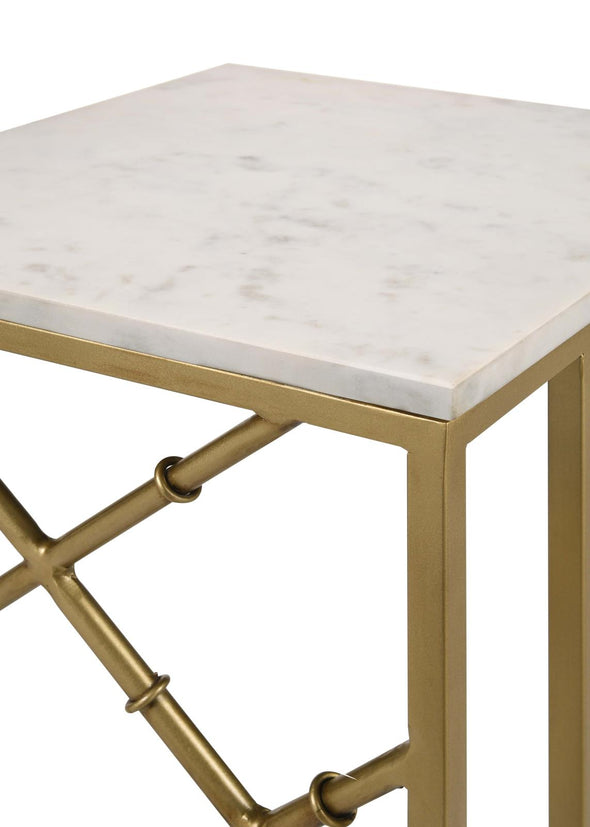 Angeliki Accent Table with Marble Top White - 936024 - Luna Furniture