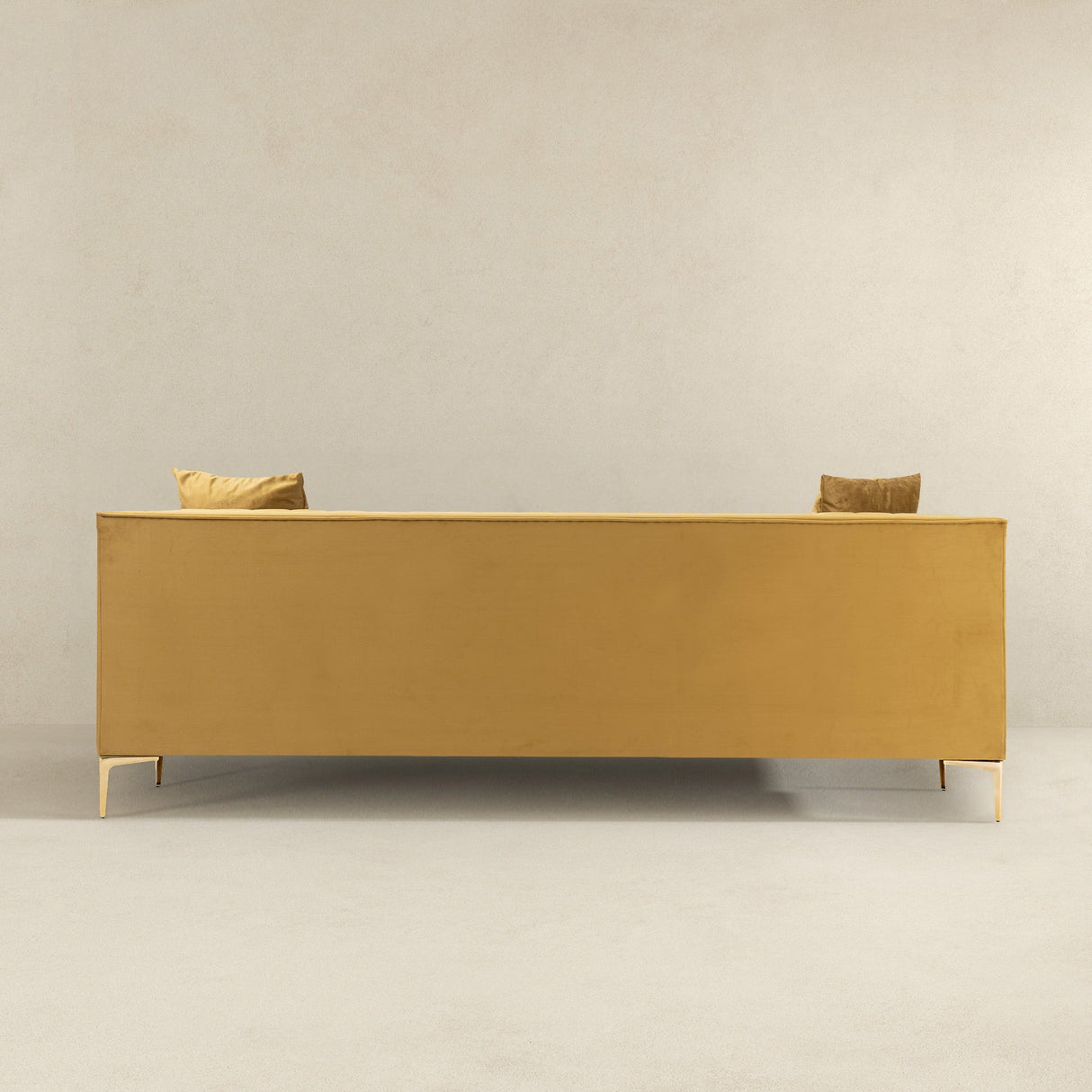 Angelina Mid-Century Modern Yellow Mustard Velvet  Tufted Sofa - AFC00173 - Luna Furniture