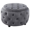 Angelina Tufted Storage Round Ottoman Steel Grey - 915408 - Luna Furniture