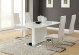 Anges White High Gloss and White 5-Piece Dining Set from Coaster - Luna Furniture