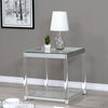 Anne End Table with Lower Shelf Chrome and Clear - 720747 - Luna Furniture