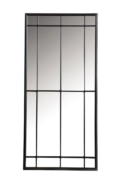 Annetta Rectangular Window Pane Wall Mirror Black - 962913 - Luna Furniture