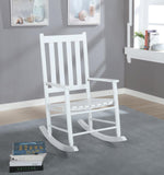 Annie Slat Back Wooden Rocking Chair White - 609455 - Luna Furniture