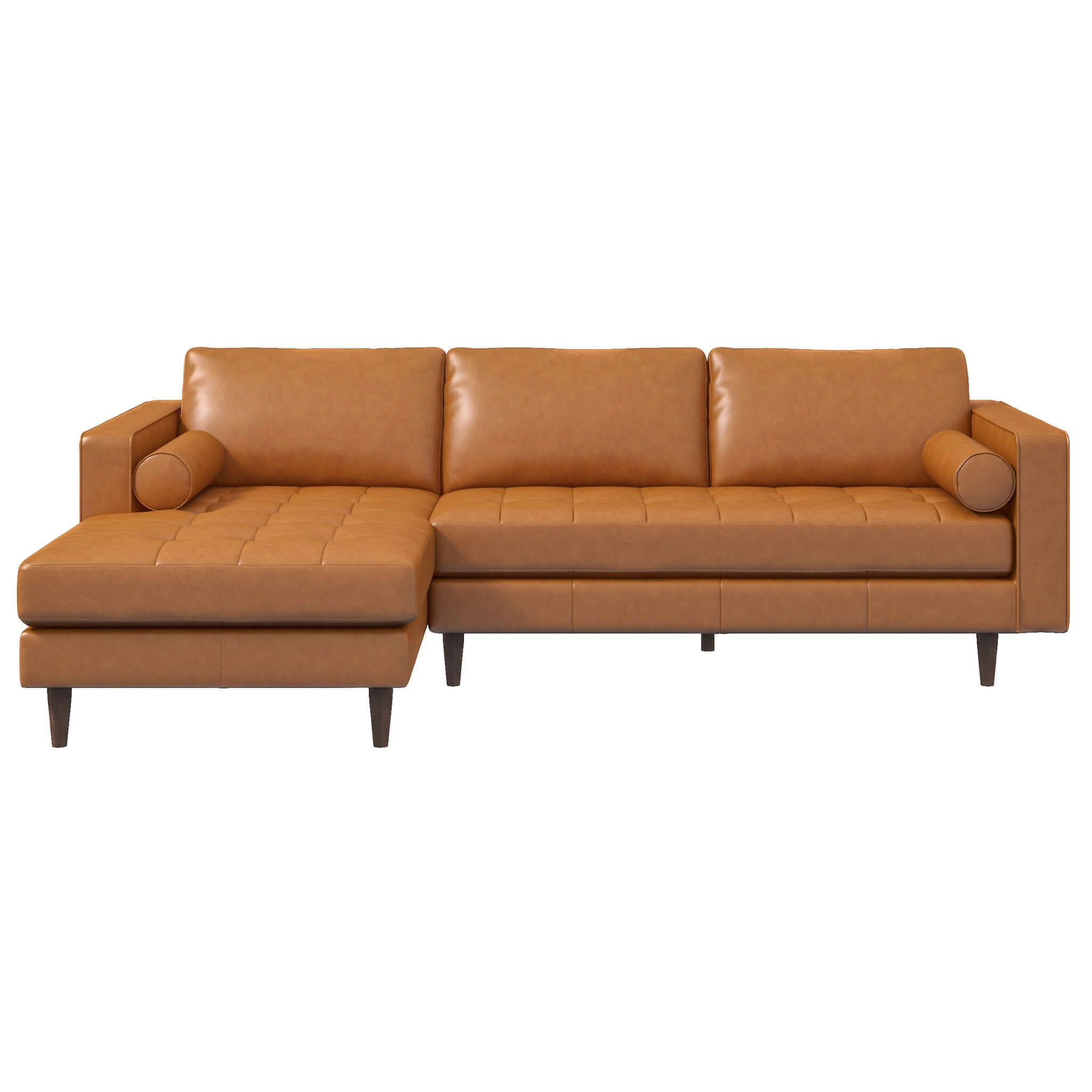 Daphne Tan Genuine Leather LAF Chaise Sectional from Ashcroft Furniture - Luna Furniture