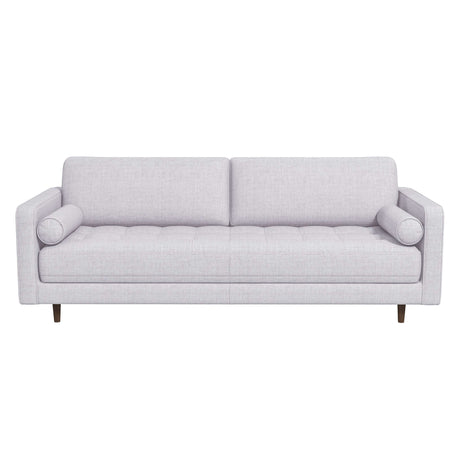 Anthony Mid-Century Modern Light Grey Pillow Back Fabric Sofa - SOF-DAP-LIN-LGRY - Luna Furniture