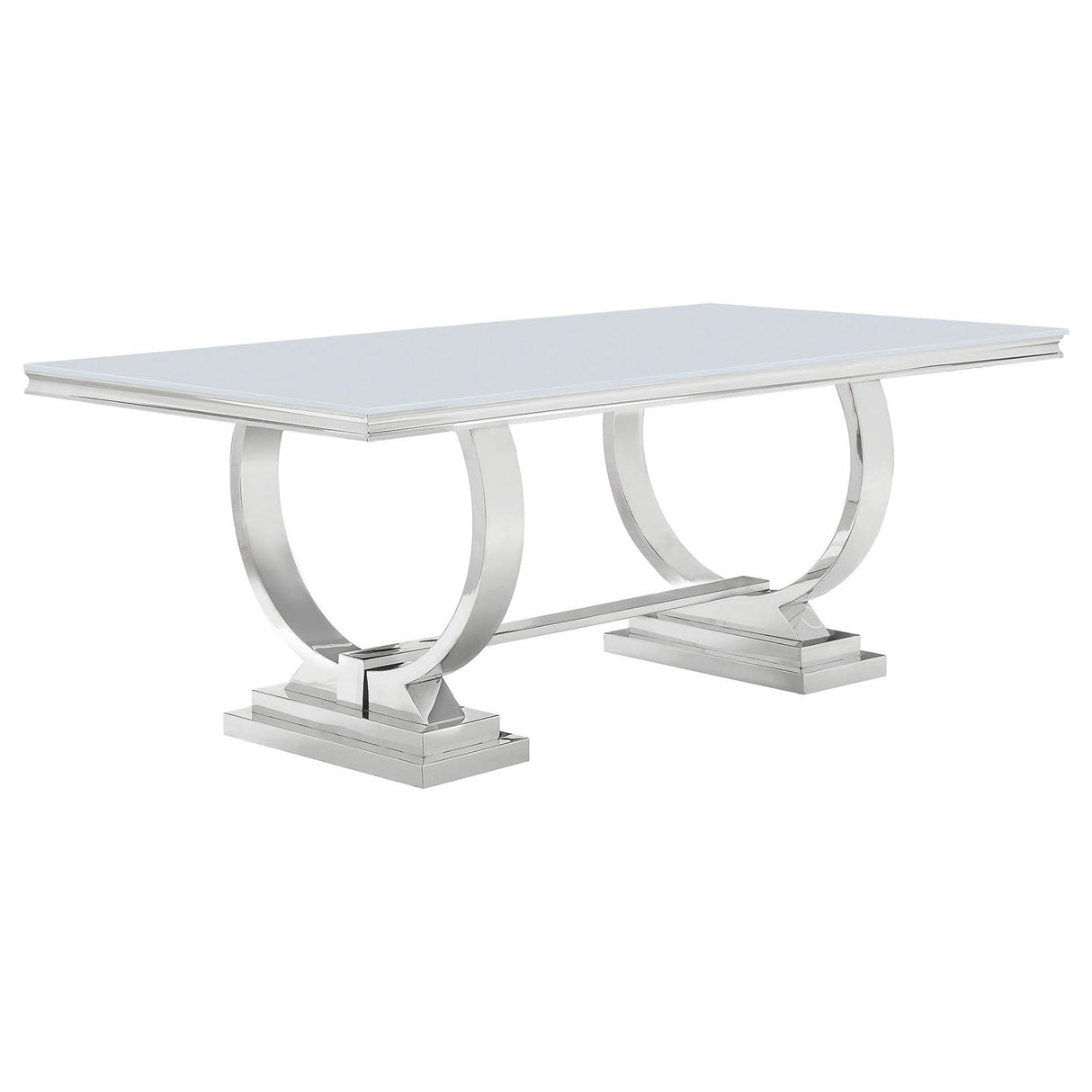 Antoine Chrome and Gray 7-Piece Rectangular Dining Set from Coaster - Luna Furniture