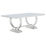 Antoine Chrome and Gray 7-Piece Rectangular Dining Set from Coaster - Luna Furniture