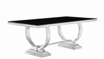 Antoine Rectangular Dining Table Chrome and Black - 107871 - Luna Furniture