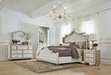 Antonella Upholstered Tufted Queen Bed Ivory and Camel - 223521Q - Luna Furniture