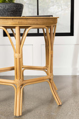 Antonio Round Rattan Tray Top Accent Table Natural - 936070 - Luna Furniture
