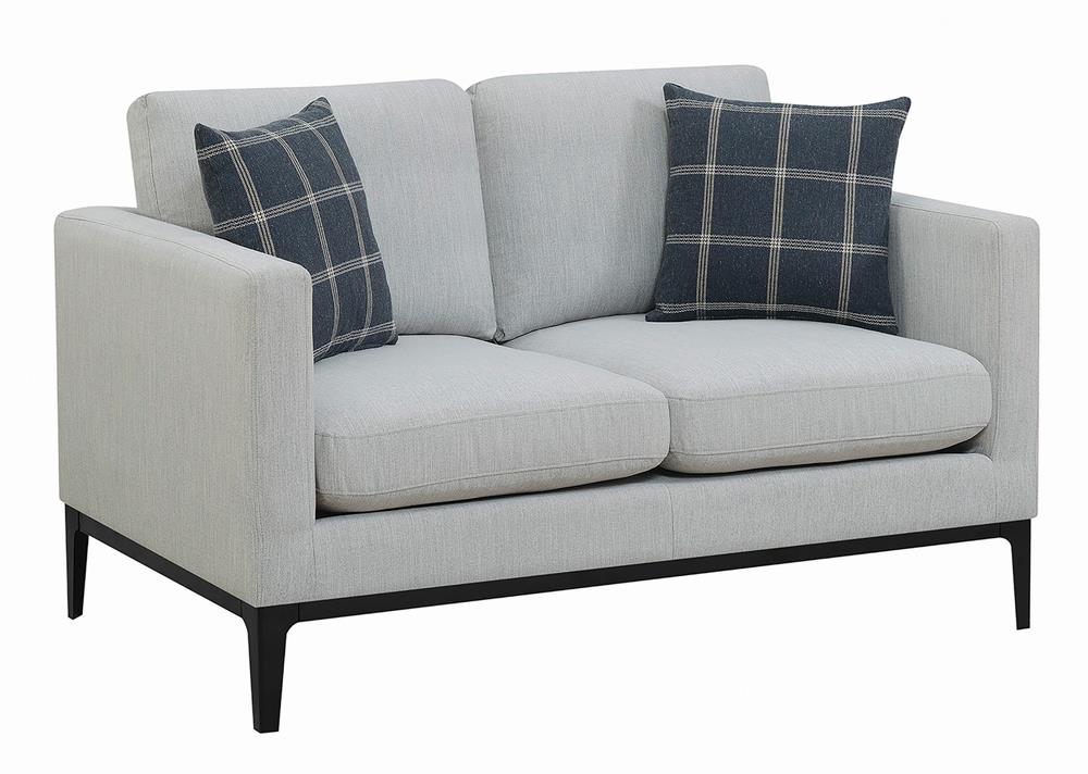 Apperson Light Gray Cushioned Back Loveseat from Coaster - Luna Furniture
