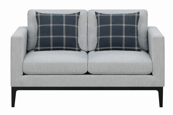 Apperson Cushioned Back Loveseat Light Grey - 508682 - Luna Furniture