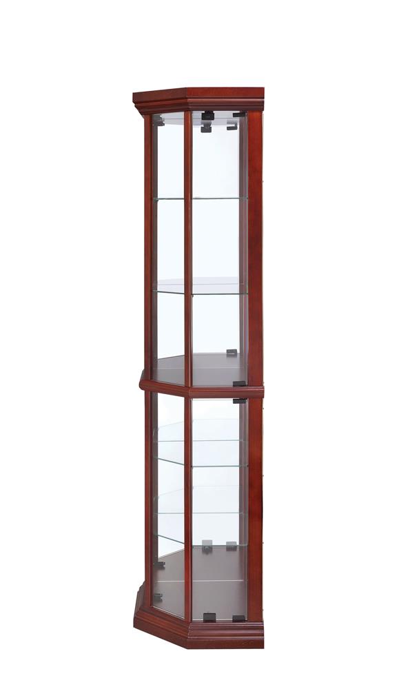 Appledale Medium Brown 6-Shelf Corner Curio Cabinet from Coaster - Luna Furniture
