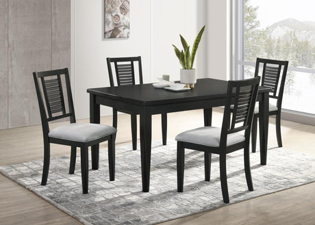 Appleton 5-piece Rectangular Wood Dining Table Set Black Washed and Light Grey - 110281-S5 - Luna Furniture