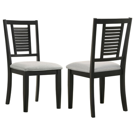 Appleton Ladder Back Dining Side Chair Black Washed and Light Grey (Set of 2) - 110282 - Luna Furniture