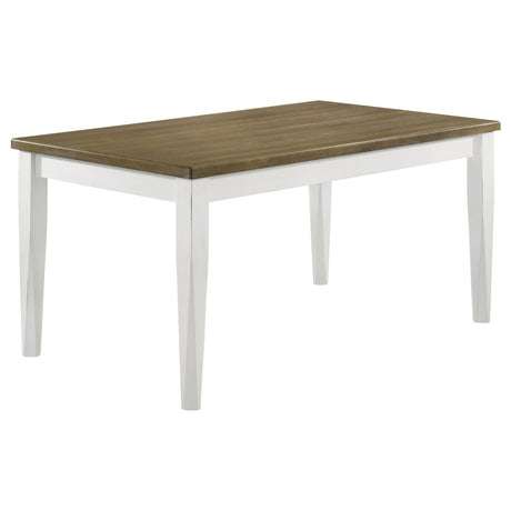 Appleton Rectangular Wood Dining Table Brown Brushed and White - 110411 - Luna Furniture