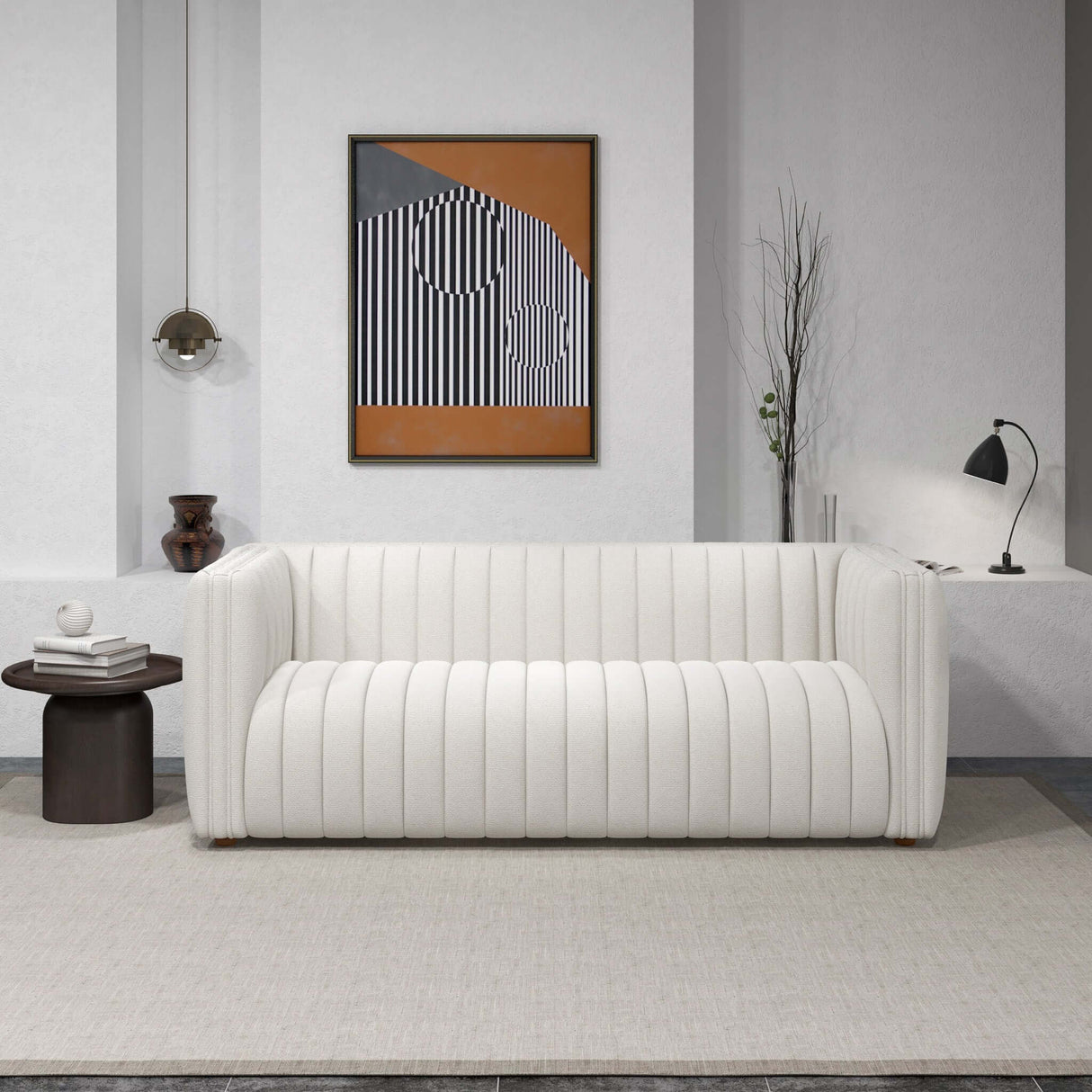 Rosslyn White Boucle Sofa from Midinmod - Luna Furniture