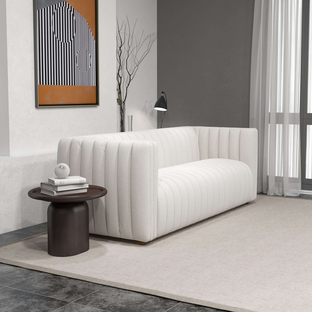 Rosslyn White Boucle Sofa from Midinmod - Luna Furniture