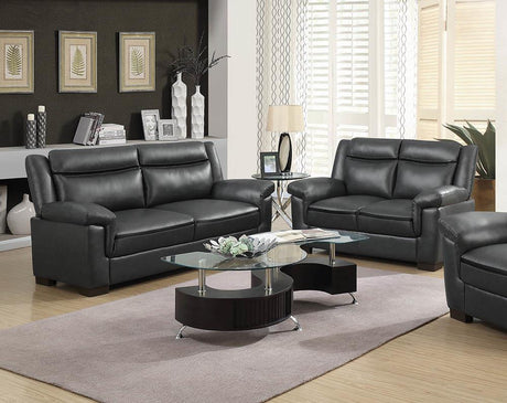 Arabella Upholstered Pillow Top Arm Living Room Set Grey - 506591-S2 - Luna Furniture