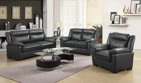 Arabella Upholstered Pillow Top Arm Living Room Set Grey - 506591-S3 - Luna Furniture