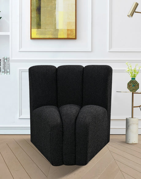Arc Boucle Fabric Modular Chair Black - 102Black-CC - Luna Furniture
